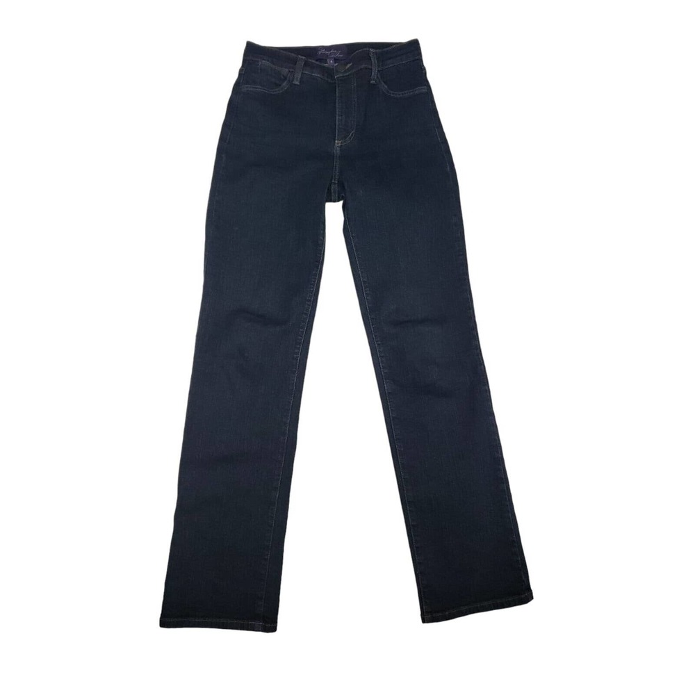 NYDJ Womens Size 4 Straight Medium Wash Stretch Denim Jeans